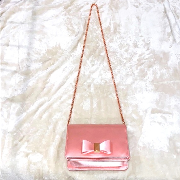 Ted Baker Handbags - RARE Ted Baker Looped Bow Evening Bag - Pink